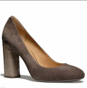 Coach taupe suede heels, size 8